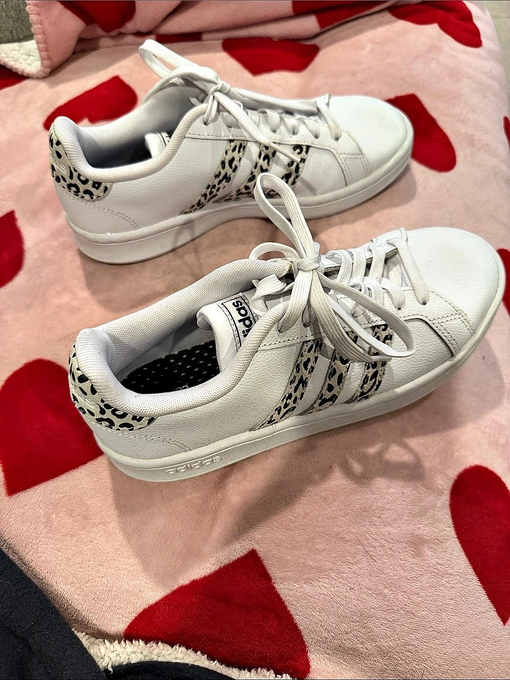 adidas Grand Court Leopard Print Sneakers White & Black US 7